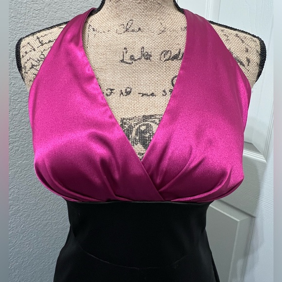 Fredericks of Hollywood Halter Midi Dress with Criss-Cross Straps Two Toned - Picture 3 of 13